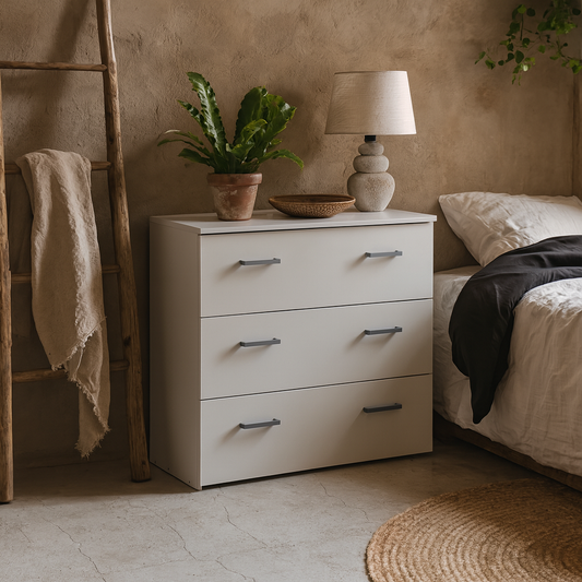 Munich White Wooden 3 Drawer Chest