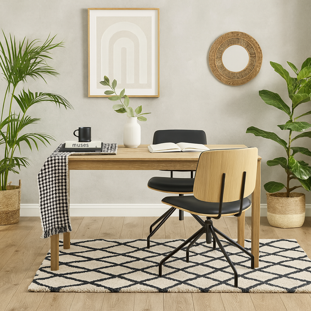 Set of 2 Nairobi Swivel Dining Chairs Black Veneer and Faux Leather