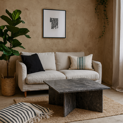 Singapore Brown Marble Square Coffee Table