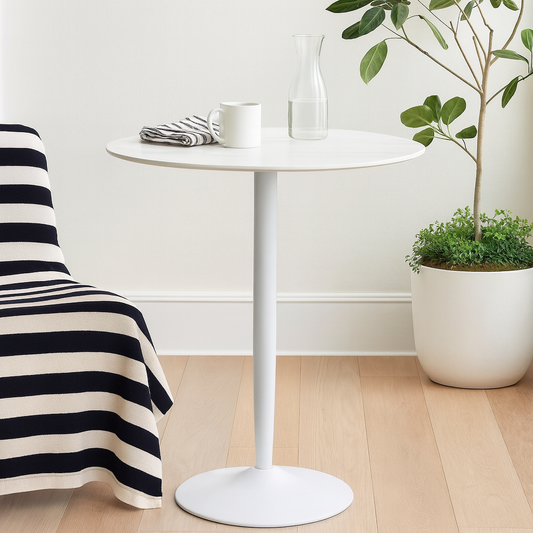 Mombasa White Ceramic Round Bar Table