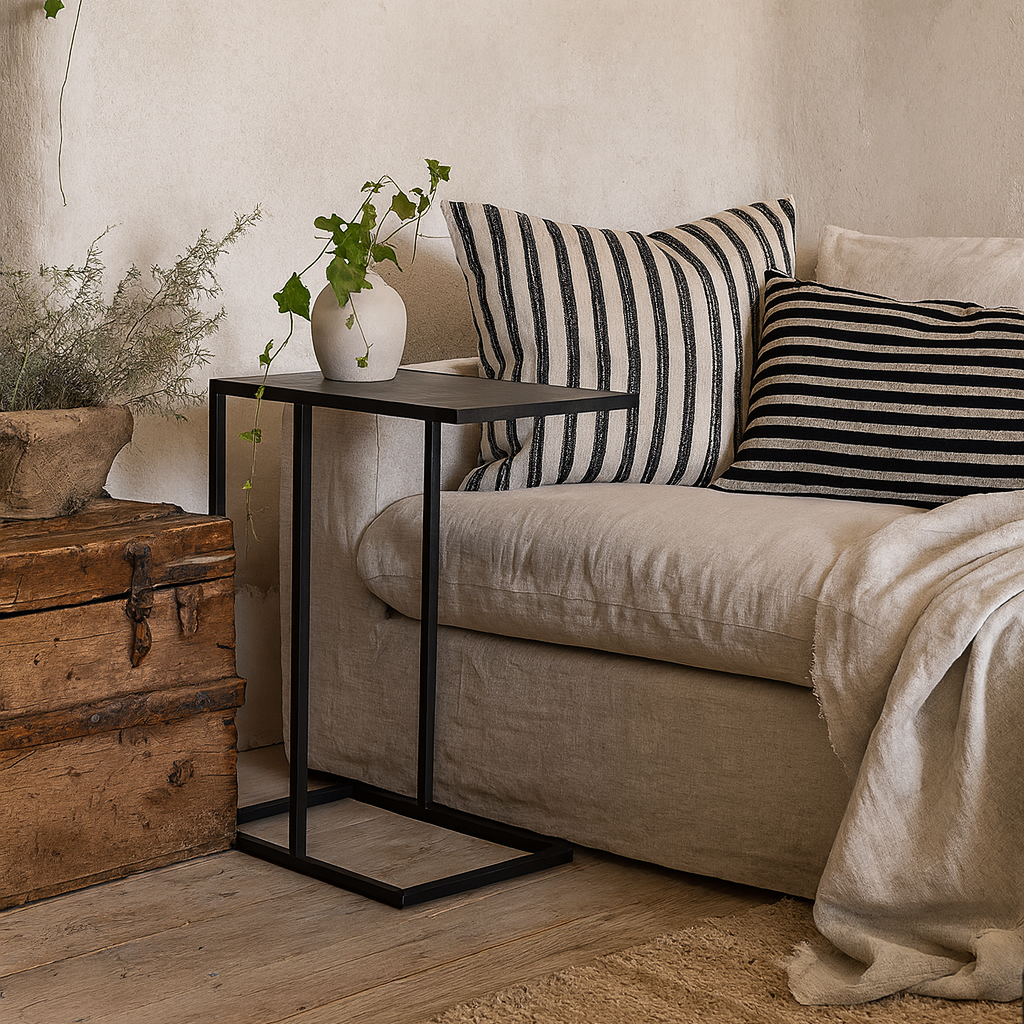 El Paso Black Metal Side Table Metal Base