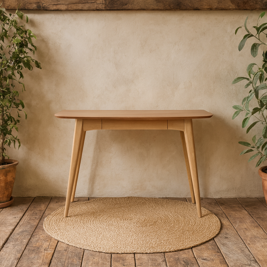 Milan Oak Veneer Desk with Drawer