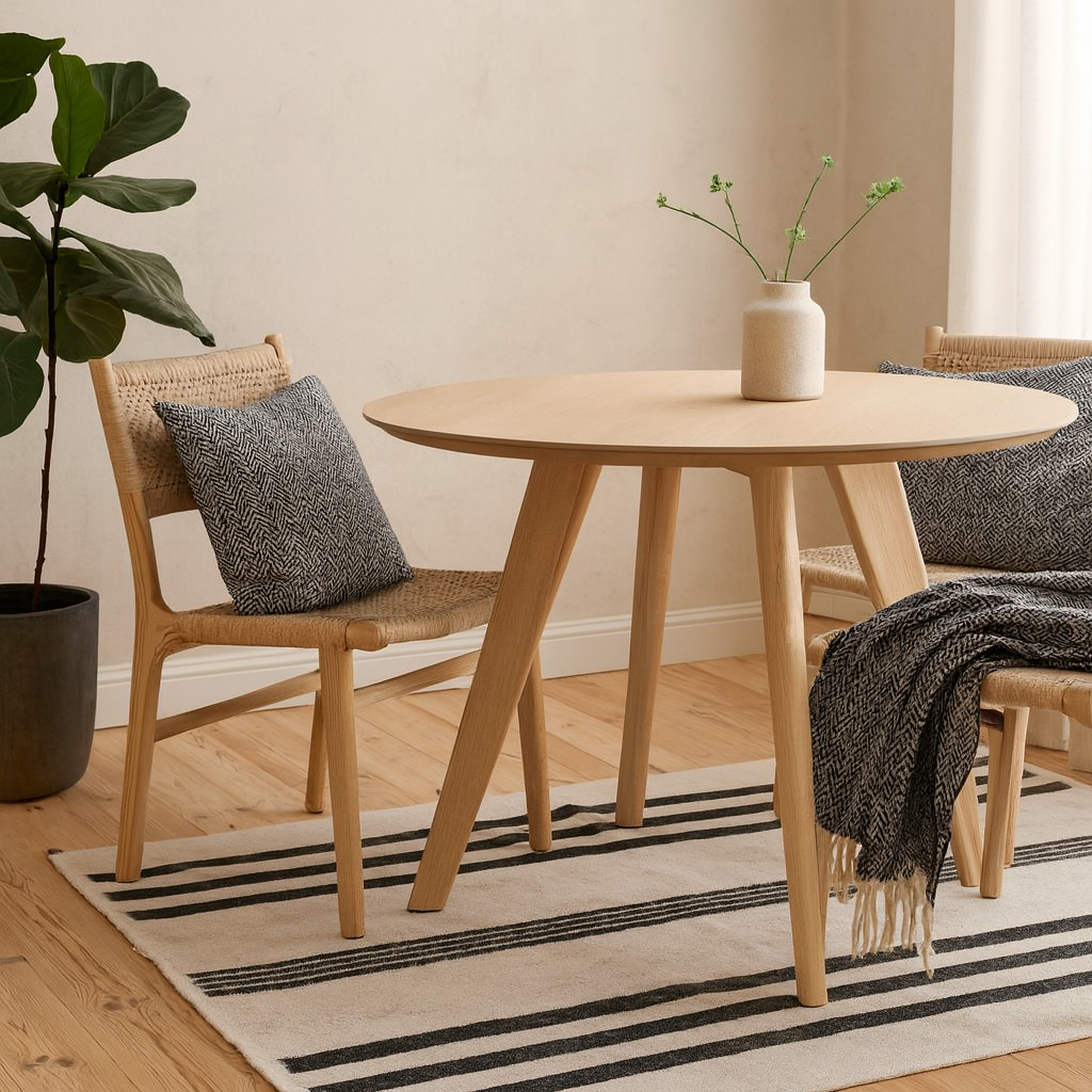 Malmo Round Oak Dining Table