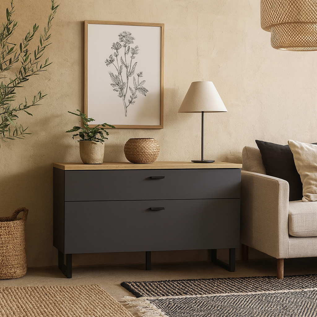 Gothenburg Grey and Oak TV Unit 1 Door 1 Drawer