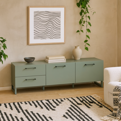 Coimbra Sage Green TV Unit 2 Doors 2 Drawers