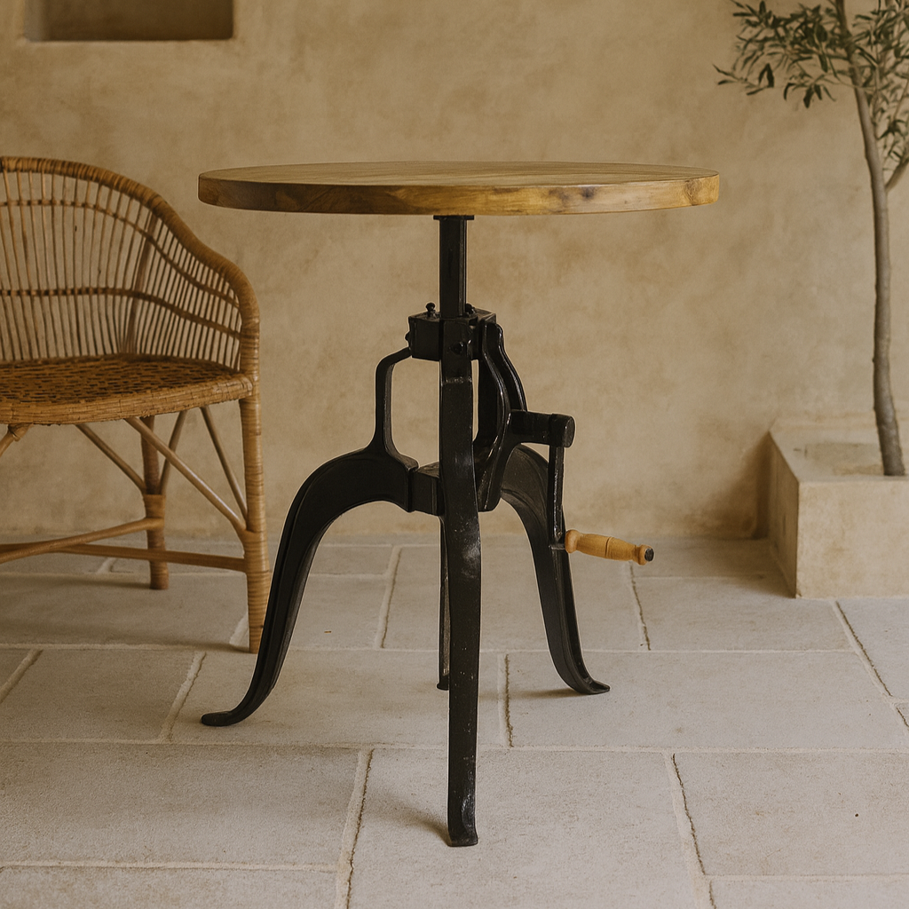 San Diego Adjustable Harwood Round Bar Bistro Table