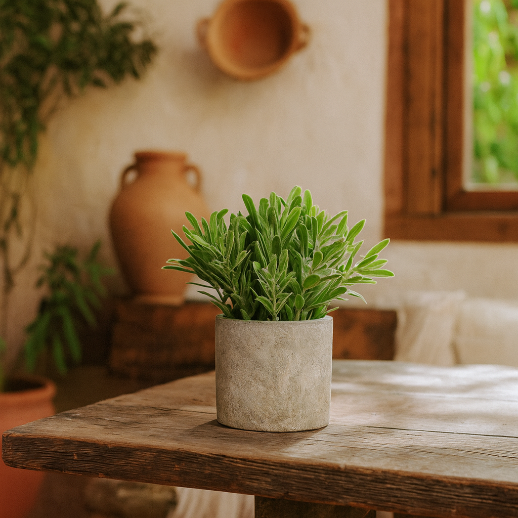 Buxus Artificial Plant In Stone Effect Pot