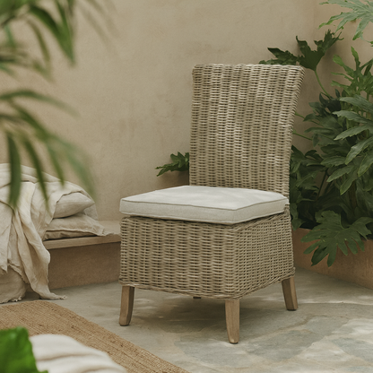 Sorrento Outdoor Grey Wicker Dining Chair with Cushion