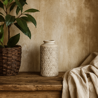 Meadowthorn Vintage Inspired Glazed Ceramic Vase