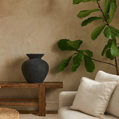 Stonefern Black Aged Stoneware Vase