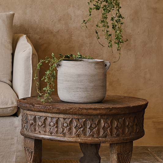 Sundrift Soft Grey Stone Hydria Stoneware Plant Pot