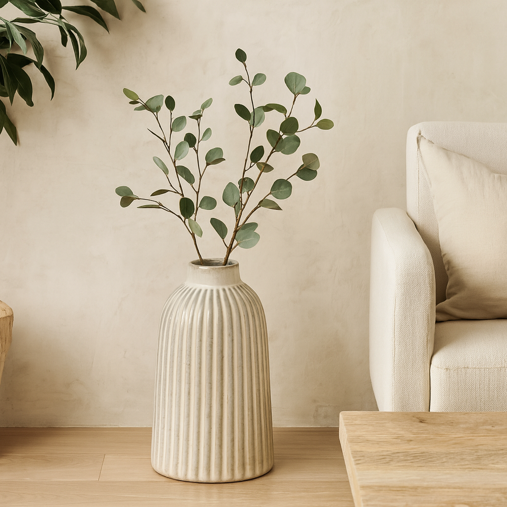 Forge Medium White Ceramic Bell Vase