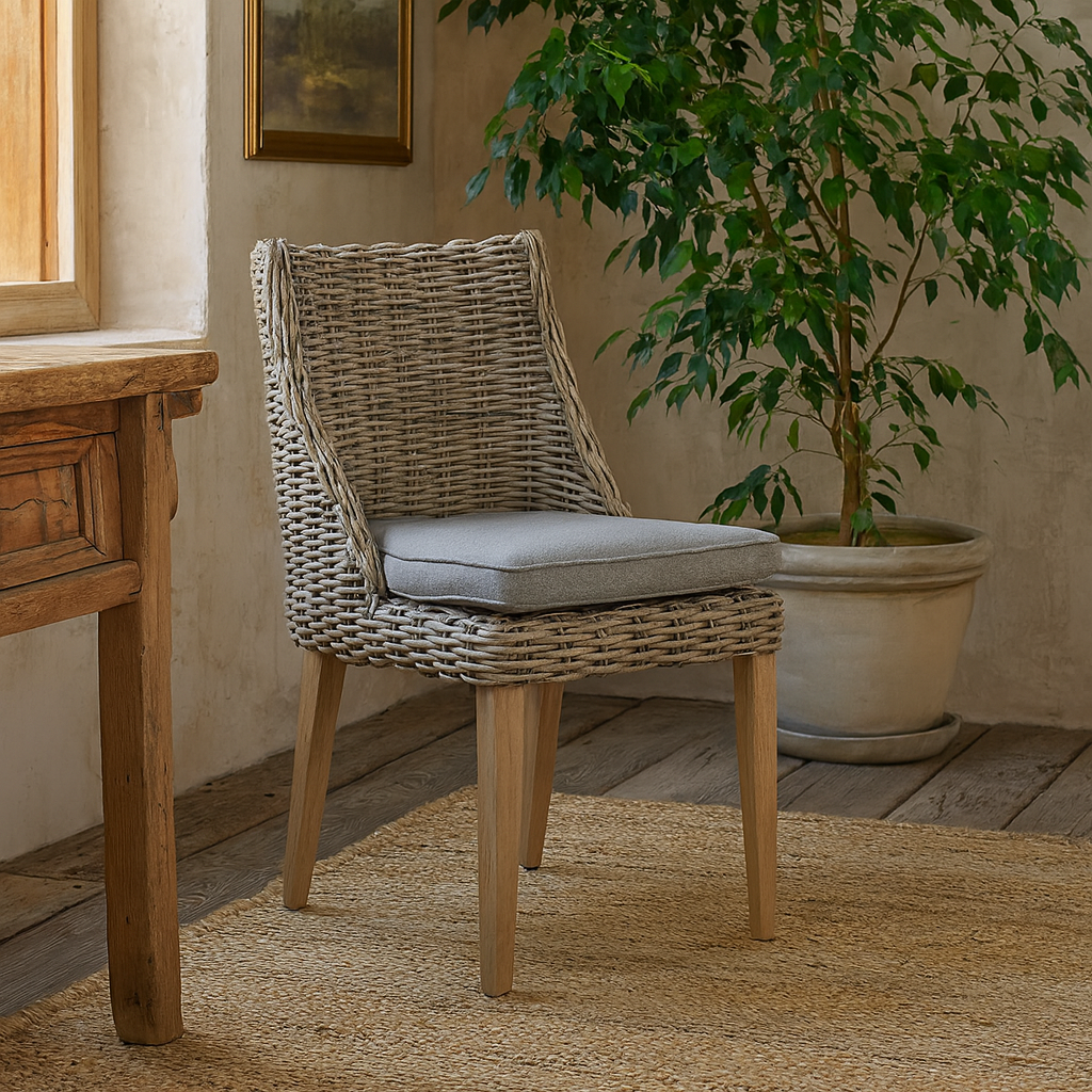 Sardinia Grey Wicker Outdoor Dining Chair