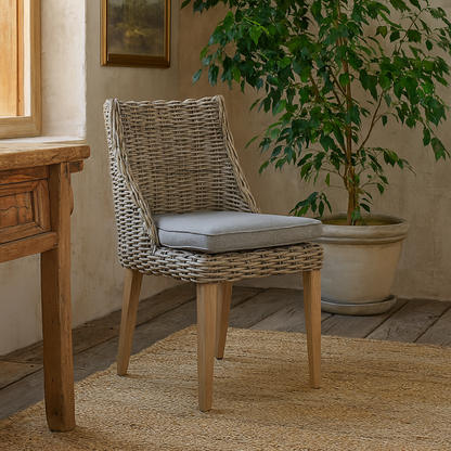 Sardinia Grey Wicker Outdoor Dining Chair