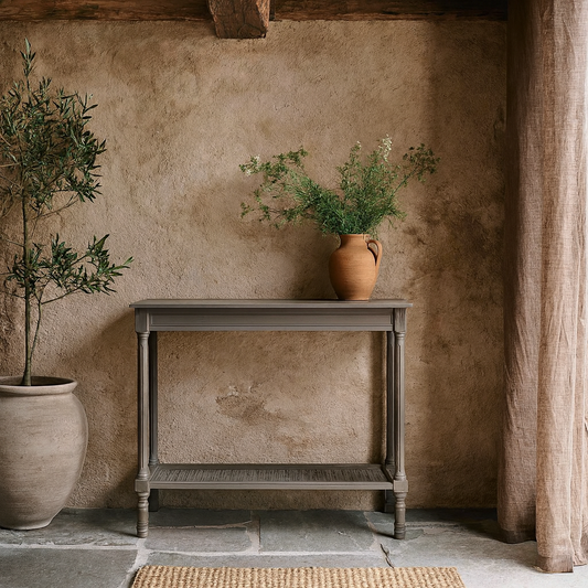 Laurelbrook Console Table Rattan Bottom Shelf