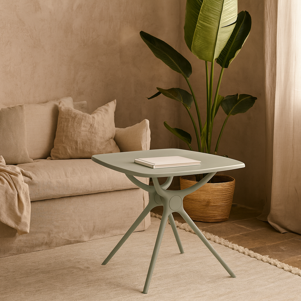 Chalencon French Grey Square Outdoor Plstic Table