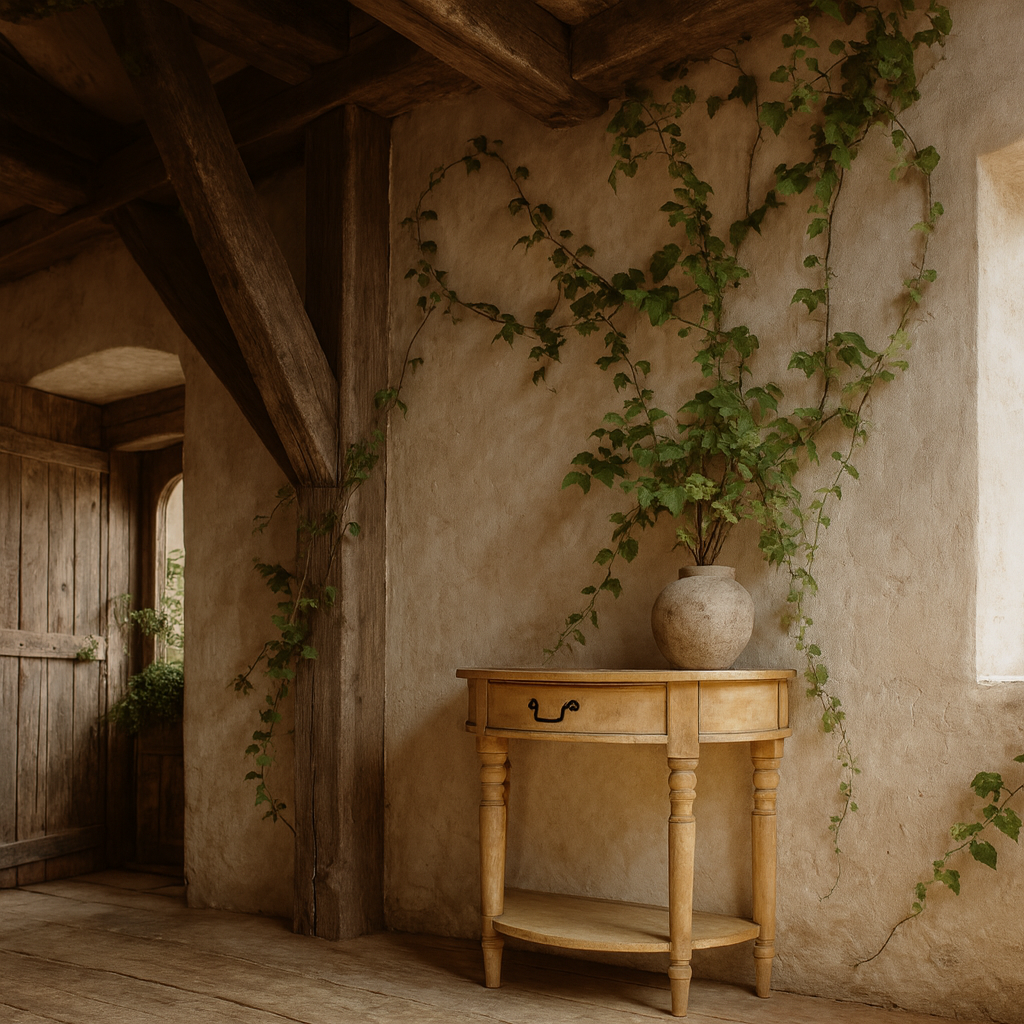 Walbourg Half Moon Console Table with Drawer