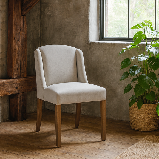 Olargues Latte Upholstered Dining Chair Pared Back
