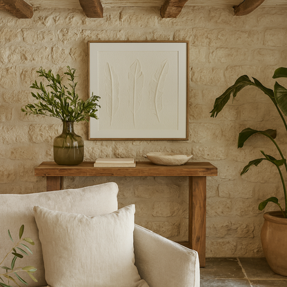 Les Vans White 3 Feathers Art Mounted In Beaded Frame