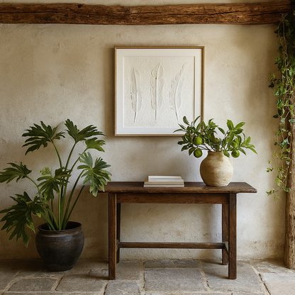 Les Vans White 3 Feathers Art Mounted In Beaded Frame