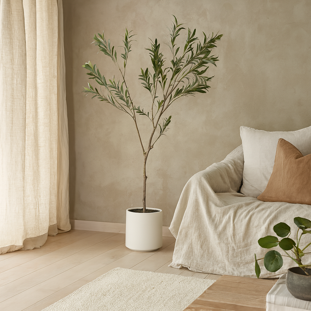 180cm Tall Mediterranean  Artificial Olive Tree In White Ceramic Pot