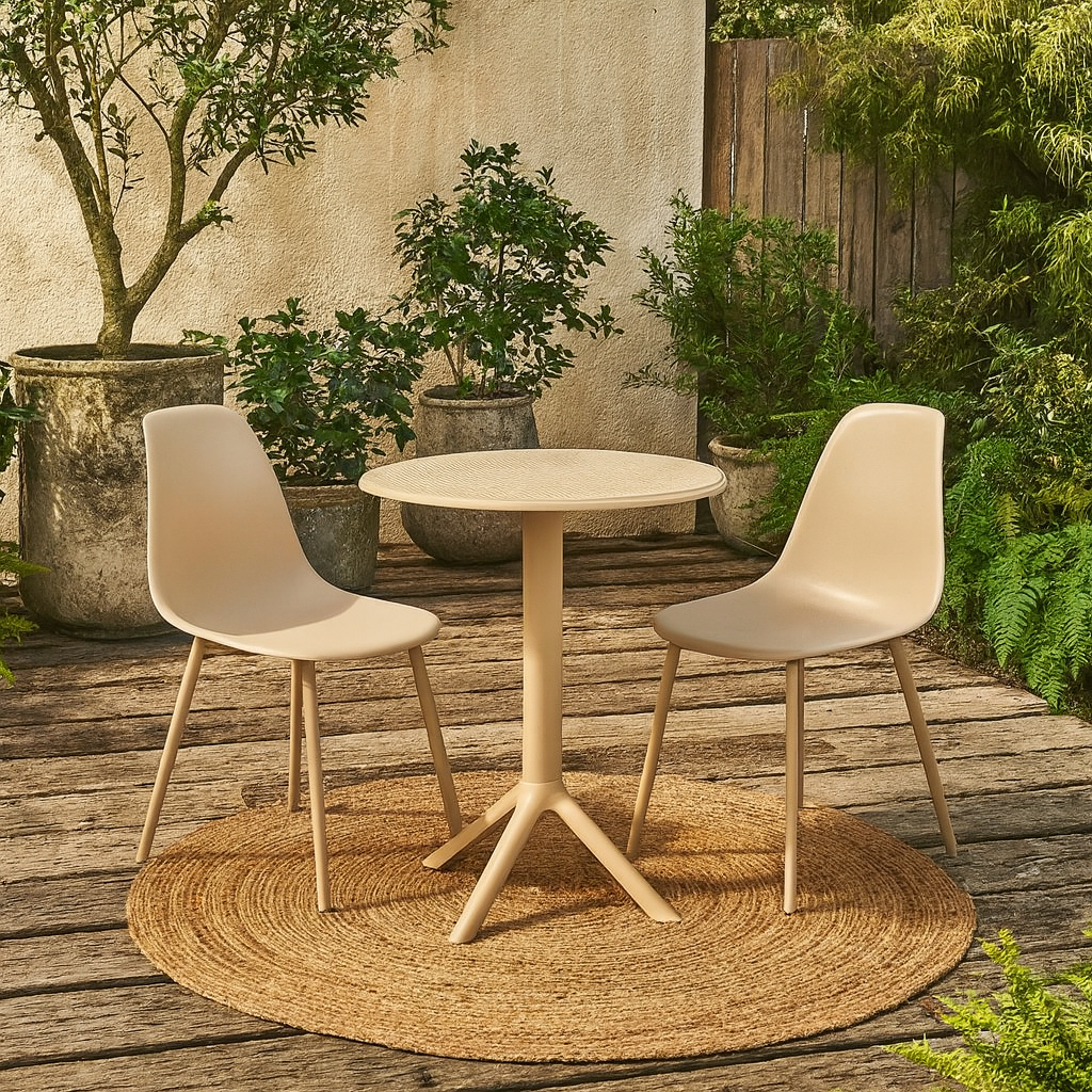 Fethiye Sand Outdoor 3 Piece Cala Bistro Table And 2 Chair Set