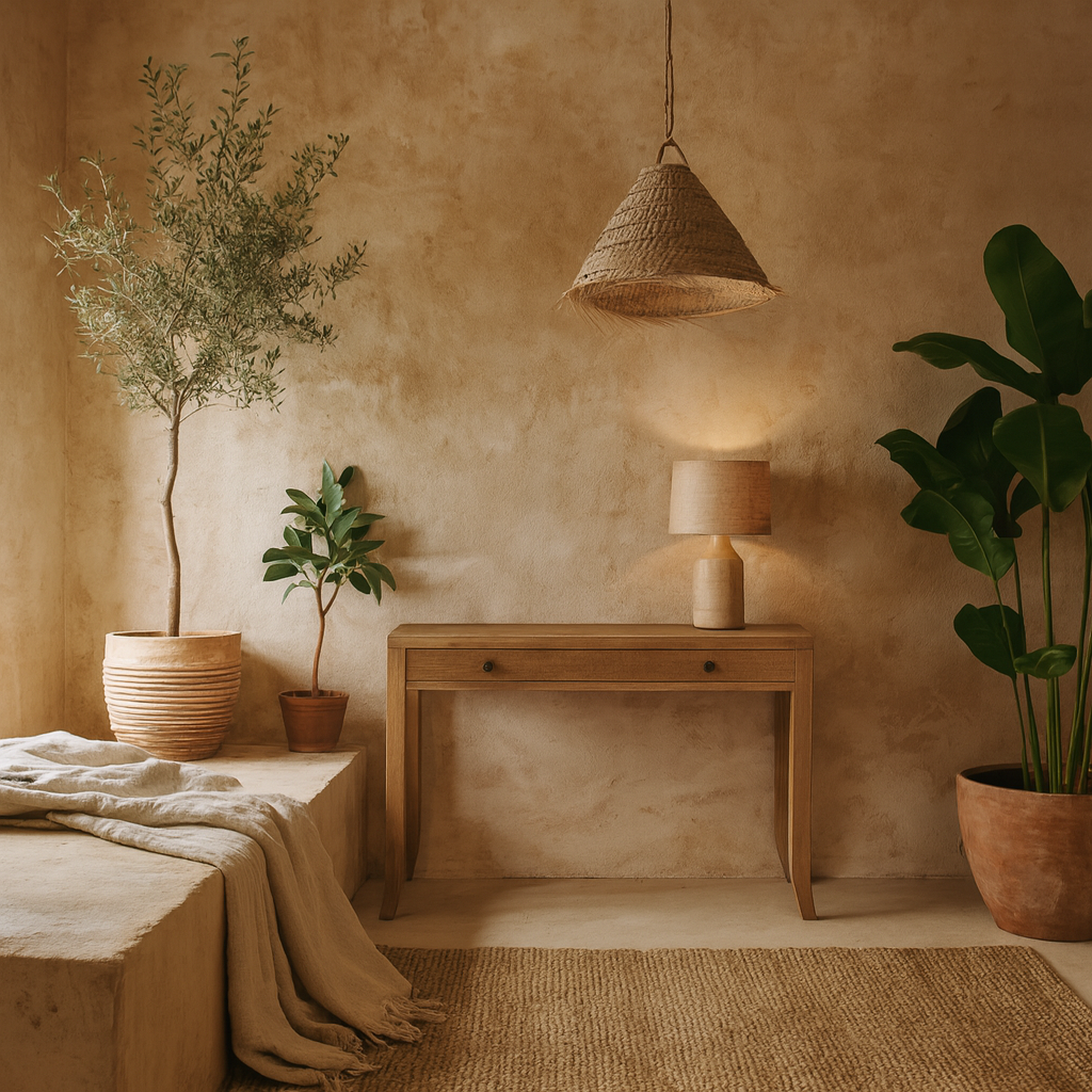 Sorrento Grey Aged Oak and Rattan 2 Drawer Desk