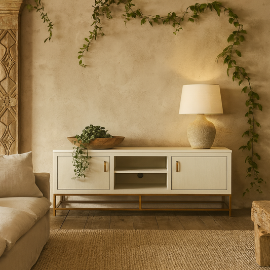 Curitiba Cream Shagreen 2 Door TV Unit