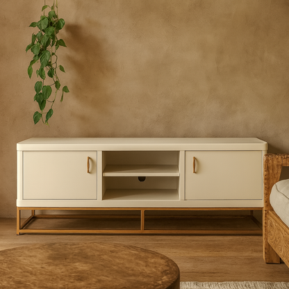 Curitiba Cream Shagreen 2 Door TV Unit