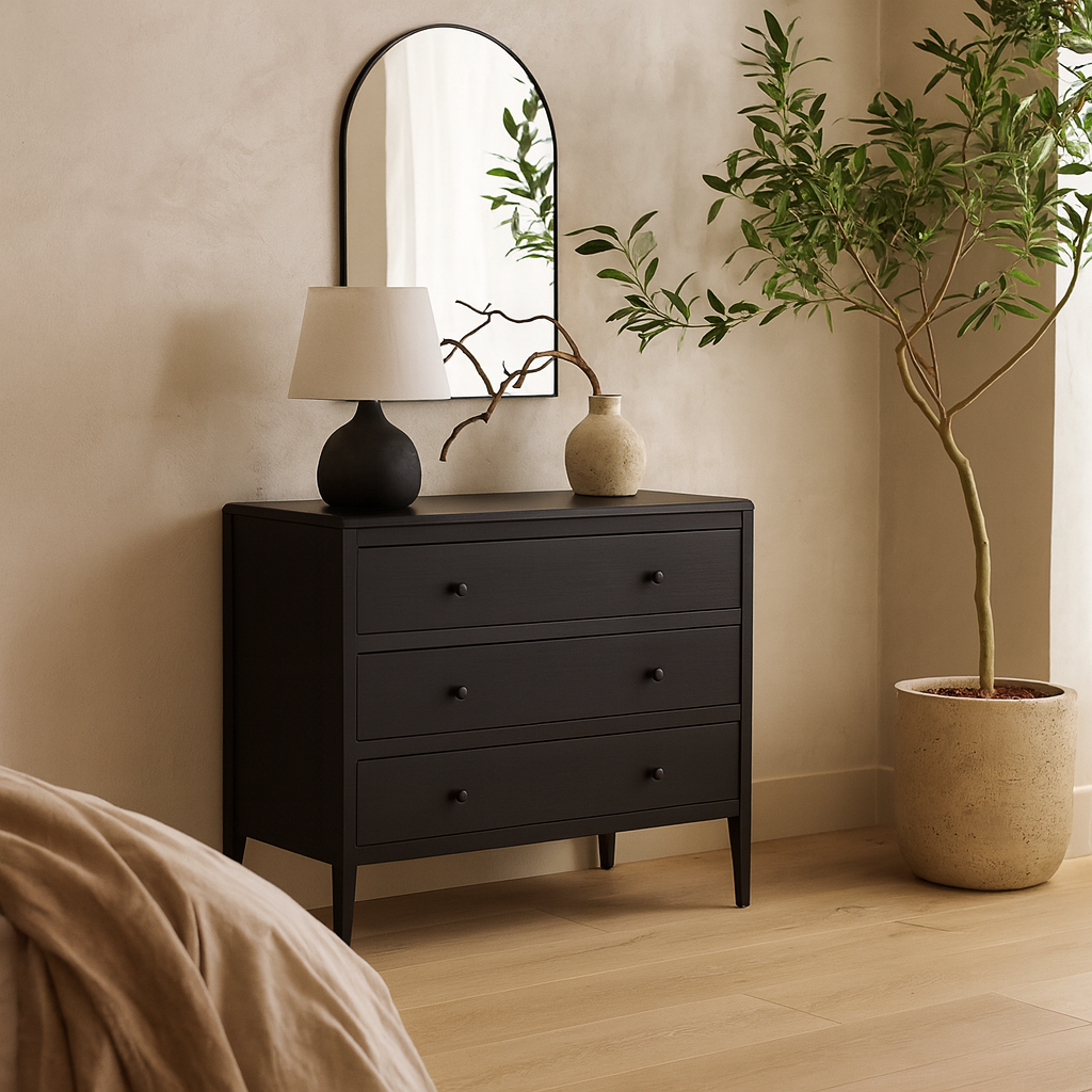 Bilbao Black Wood Grain 3 Drawer Chest