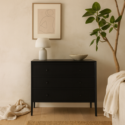 Bilbao Black Wood Grain 3 Drawer Chest