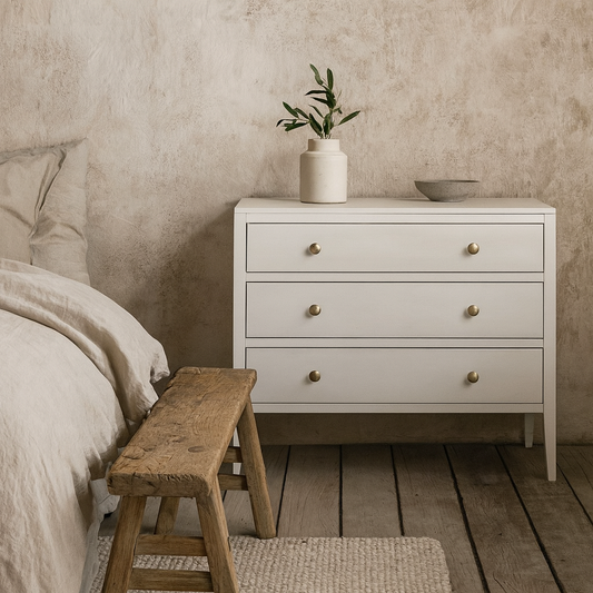 Paris White Wood Grain 3 Drawer Chest