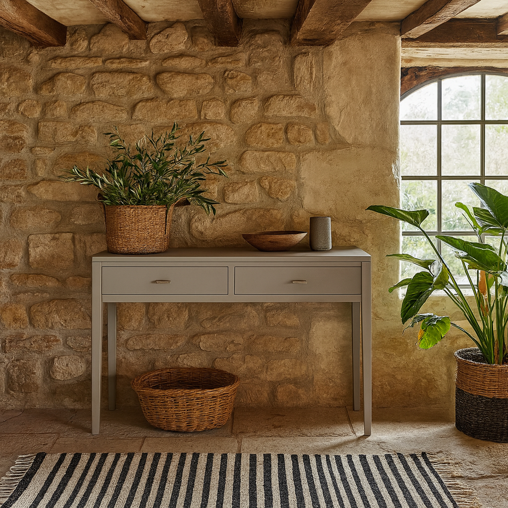 Valencia Mist Grey Wood Grain 2 Drawer Desk