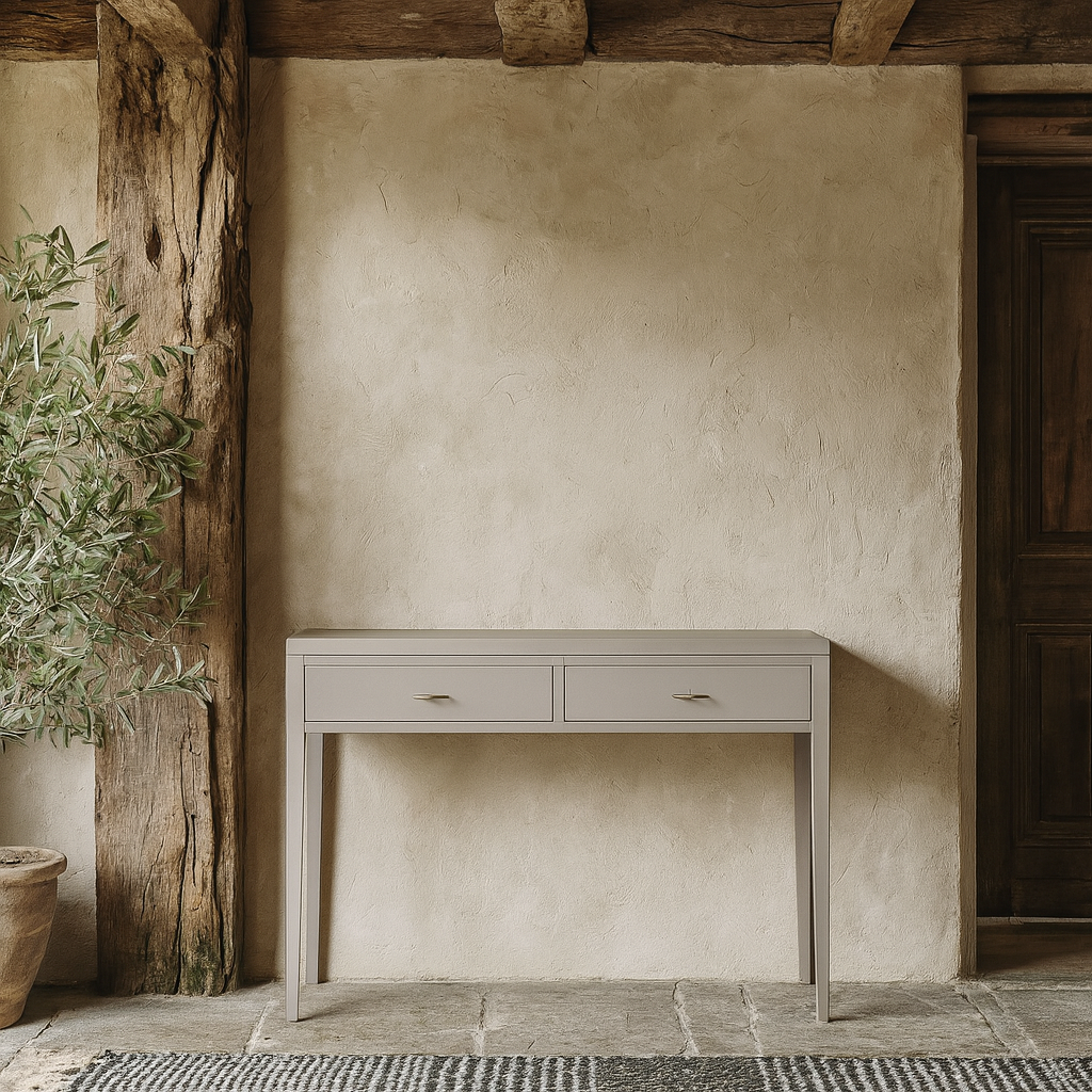 Valencia Mist Grey Wood Grain 2 Drawer Desk