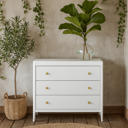 Itacare White Wood Grain 3 Drawer Chest