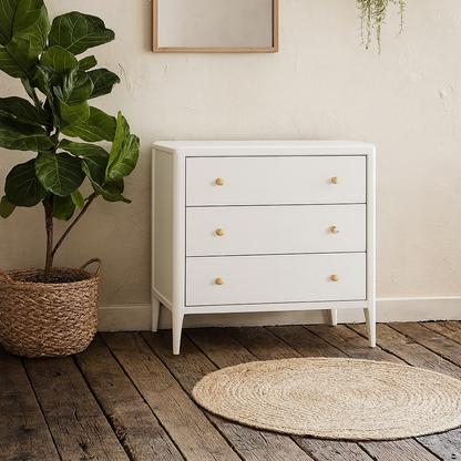 Itacare White Wood Grain 3 Drawer Chest