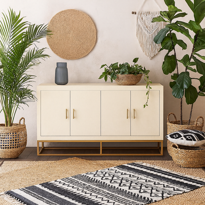 Ubatuba Cream Shagreen 4 Door Sideboard