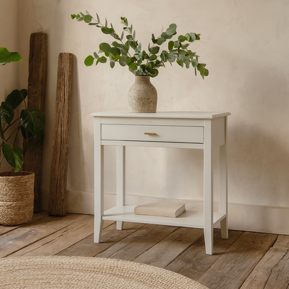 Canela Mist Grey Wood Grain 1 Drawer Console Table