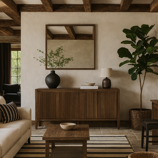 Manaus Walnut Wood Grain Four Door Sideboard