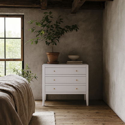 Cordoba White Wood Grain 3 Drawer Chest