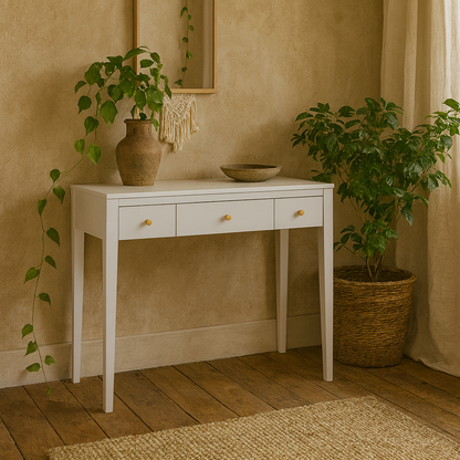 Cordoba White Wood Grain Three Drawer Desk