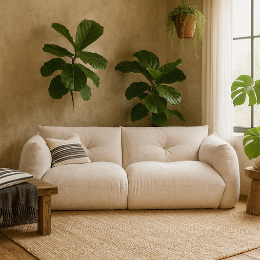 Camden Cosy Natural Upholstered 3 Seater Sofa