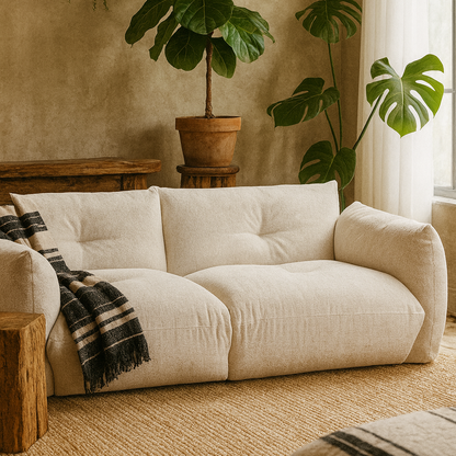 Camden Cosy Natural Upholstered 3 Seater Sofa