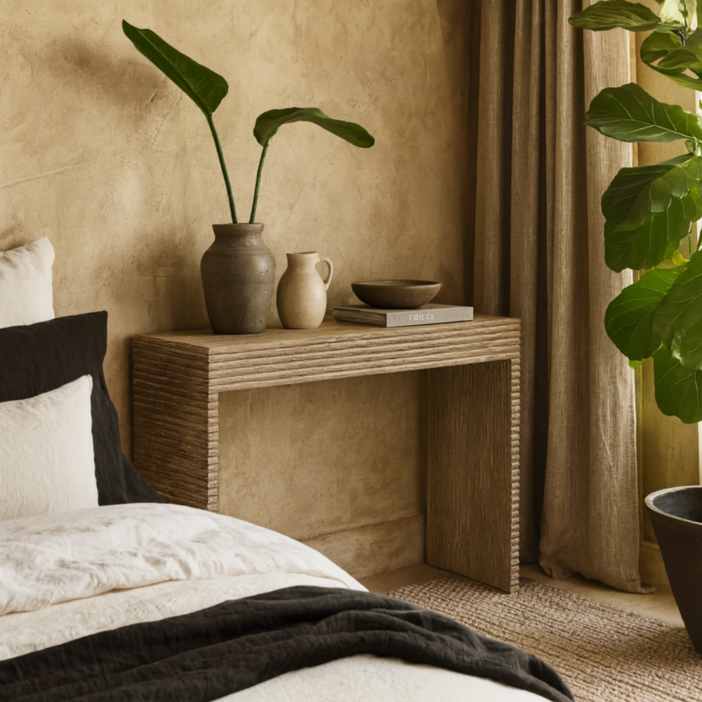 Altrincham Weathered Oak Ribbed Console Table