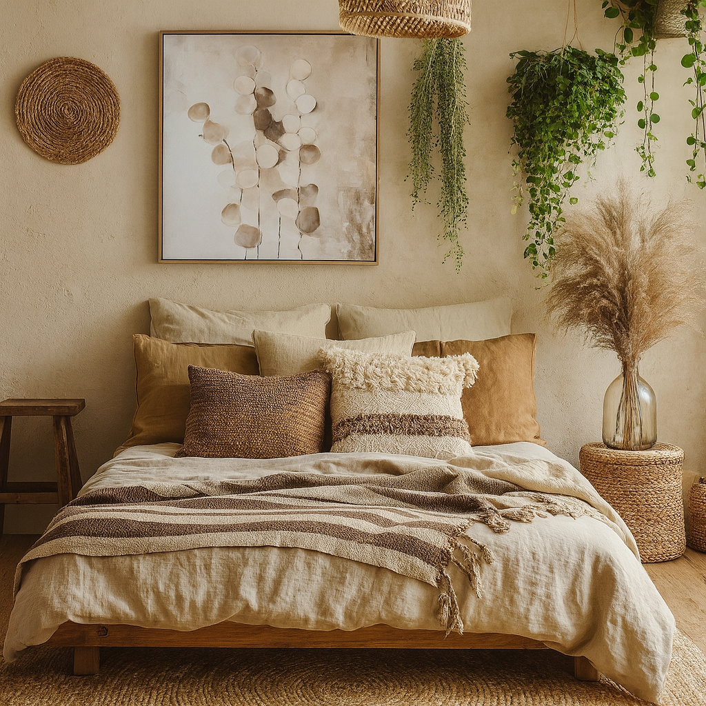 Halki Square Hand Painted Eucalyptus Plant Canvas In Frame