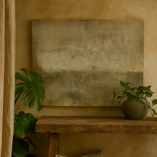 Aubeterre Large Hand Painted Grey Textured Canvas Painting