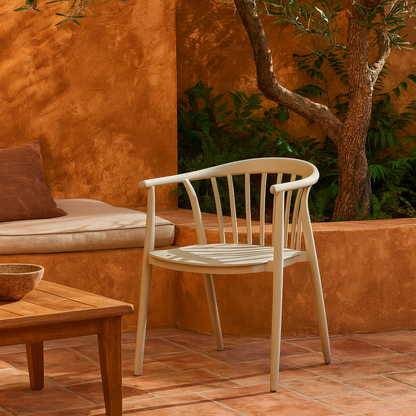 Pontaumur Putty Grey Outdoor Chair Curved Backrest