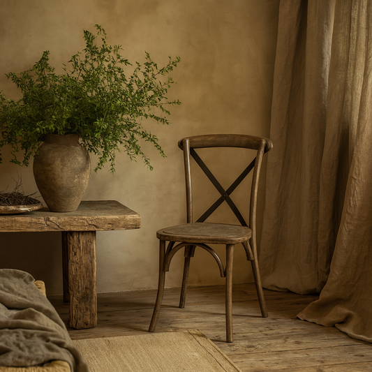 Eglise Arched Cross Back Wooden Dining Chair