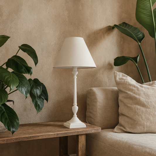 Blushforge White Minimalist Slim Table Lamp