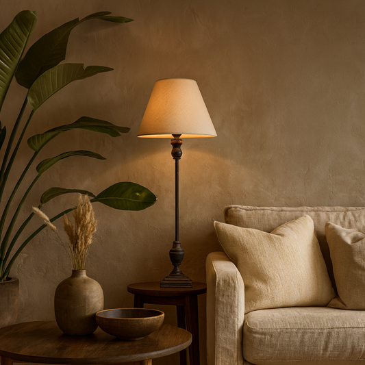 Mossfern Slim  Table Lamp with Linen Shade